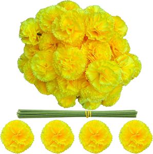 Têtes de fleurs de marguerites artificielles en plastique, fausses œillets avec tige, bouquet en gros pour la décoration de mariages, de maisons et de fêtes - Product Image 5