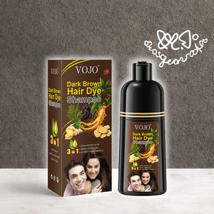 Tinte para el Cabello Semipermanente <span class=keywords><strong>VOJO</strong></span> 3 en 1 a Base de Hierbas y Ginseng, Color Marrón Negro, Tinte Permanente para el Cabello - Product Image 3