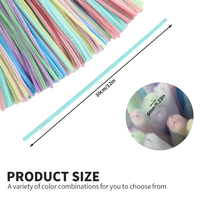 Lot de 100 tiges de chenille douces et épaisses de couleur macaron en 8 nuances douces, parfaites pour les créations artisanales délicates et apaisantes