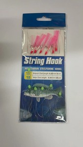 Esche artificiali Sabiki con piume e pelle di pesce <span class=keywords><strong>per</strong></span> acqua salata, con amo, <span class=keywords><strong>per</strong></span> la pesca di pesci, gamberi e <span class=keywords><strong>calamari</strong></span> - Product Image 4