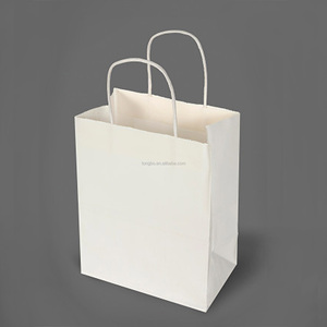 Service D'OEM Promotionnel Cordes Blanches Mode Plaine Sac En Papier pour L'emballage - Product Image 1