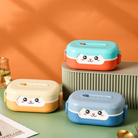 Ensemble de boîtes de conservation alimentaire compactes et mignonnes en plastique, étanches, écologiques, plusieurs couleurs, adaptées aux enfants, boîte à lunch, bol de conservation alimentaire
