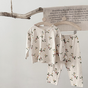 Vente chaude automne vêtements de nuit pour enfants bambou coton Style nordique bébé maison porter ensemble garçons pyjamas ensemble - Product Image 5