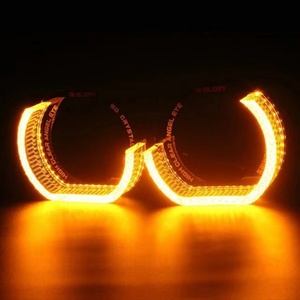 Sanvi Other Auto Light Accessories 3 Inch I8 White C Style Yellow <b>Led</b> Angel Ring Eyes for <b>Led</b> <b>Projector</b> Lens - Product Image 4