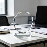 Trophée en cristal haut de gamme écologique pour réunion annuelle, gravure laser, étanche, cadeaux de bienvenue pour employés exceptionnels