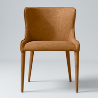 Chaise de salle à manger de luxe avec pieds en acier soudé robustes et revêtement en cuir incliné pour mobilier de salle à manger résidentiel