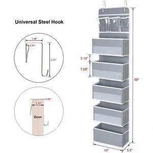 Organizador de Puerta Colgante de 6 Estantes para Armario, Despensa, Baño, Cuarto de Niños, Dormitorio, con 5 Bolsillos Grandes - Product Image 6