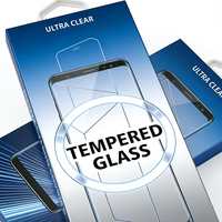 Boîte d'emballage en verre trempé pour écran de protection avec poignée, logo imprimé, vente en gros, vide, pour la vente au détail