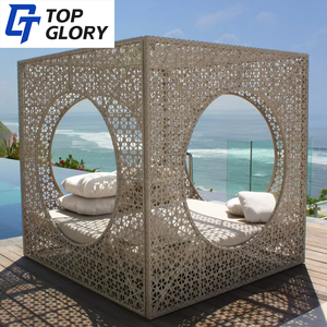 سرير استلقاء خارجي عالي الجودة من الراتان الصناعي المقاوم للماء، أثاث للفناء وحمام السباحة، كرسي استرخاء للحدائق - Product Image 2