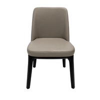 Chaise de restaurant pour projet hôtelier, en cuir PU gris clair, pour café, hôtel, bistrot, usage commercial