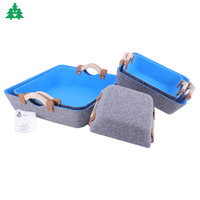 Vente directe du fabricant, panier de rangement pour jouets en feutre non tissé, multifonctionnel, écologique, avec poignée en bois, modèle de la marque Fusen