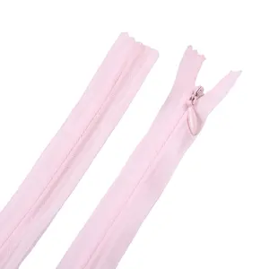 Factory High Quality Wholesale Custom Length Colorful Lace Mesh Pants Nylon Zipper Pillow 3# Close-end Invisible Zipper