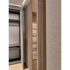 <span class=keywords><strong>Armario</strong></span> de madera de 6 puertas económico dormitorio de lujo moderno construido al amanecer con estanterías integradas y rieles colgantes - Product Image 5