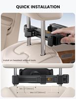Bras d'extension 3-en-1 pour iPad Pro Air Mini pour Galaxy Fire HD 4.7-13 \ "Support pour tablette d'appui-tête de voiture verrouillable pour téléphone portable