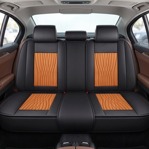 Fundas de Asiento de Coche Universales de Cuero con Acabado Elegante, Juego Completo, Protección Interior, Estilo Ejecutivo, para las Cuatro Estaciones, Compatibles con la Mayoría de los Vehículos - Product Image 2
