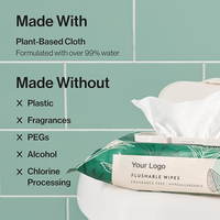 OEM ODM 42 lingettes jetables à base de plantes, sans parfum, hypoallergéniques, lingettes humides jetables