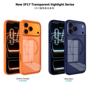 Funda Protectora Transparente Antiamarilla de TPU y PC Súper Resistente para <span class=keywords><strong>iPhone</strong></span> 17 Pro Max, Color Naranja, Venta al por Mayor - Product Image 6