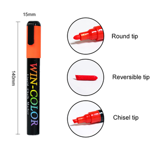 8 gói cửa sổ có thể giặt không độc hại chất lỏng phấn đánh dấu 6mm xiên phẳng bàn chải tip 6 đầy màu sắc bằng văn bản cho giấy thủy tinh nhựa - Product Image 3