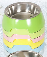 Gamelle en plastique ovale simple pour chien et chat, épaissie, améliorée pour l'application de l'eau en voyage/camping, rechargeable