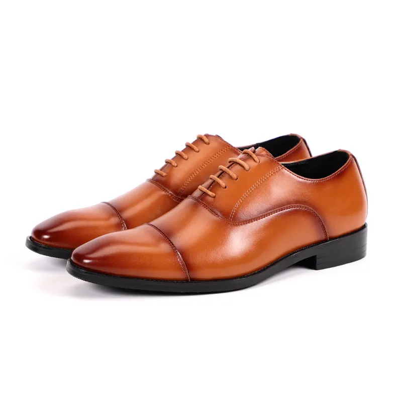 Chaussures en cuir faites à la main pour hommes, robe d'affaires oxford, logo personnalisé, style de marche