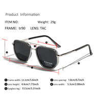 Lunettes de soleil polarisées de luxe pour femme, style aviateur, en métal, avec double pont en alliage, pour la conduite