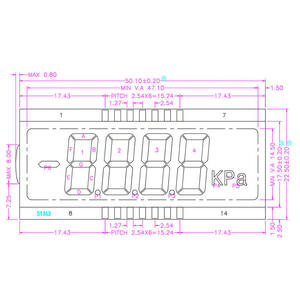 Afficheur LED à 7 segments à <span class=keywords><strong>quatre</strong></span> chiffres de 0,56 pouce, afficheur matriciel à points LED rouge, indicateur LED à 7 segments - Product Image 4