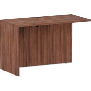 Alera Valencia Series Modern Walnut Reversible Return/Bridge Shell 47.25W X 23.63D X 29.5H para escritorios de computadora - Product Image 4