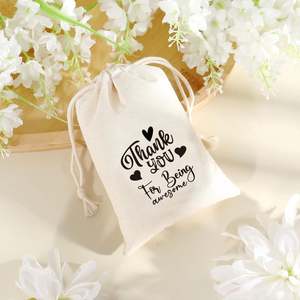 Bolsa de Satén de Algodón con Cordón, Venta Caliente, Yiwu, Reciclable, con Estampado de Acción de Gracias para Velas, Gracias por su Compra Transfronteriza - Product Image 5