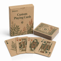 Jeu de cartes à jouer en kraft avec logo personnalisé, 54 cartes, jeu de poker en papier mat imprimé pour événements d'entreprise, cadeaux de marque