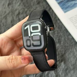 Compatible avec la montre S11 pour GT5 pour bracelet de montre en silicone à motif Crazy Horse avec fermoir magnétique - Product Image 1