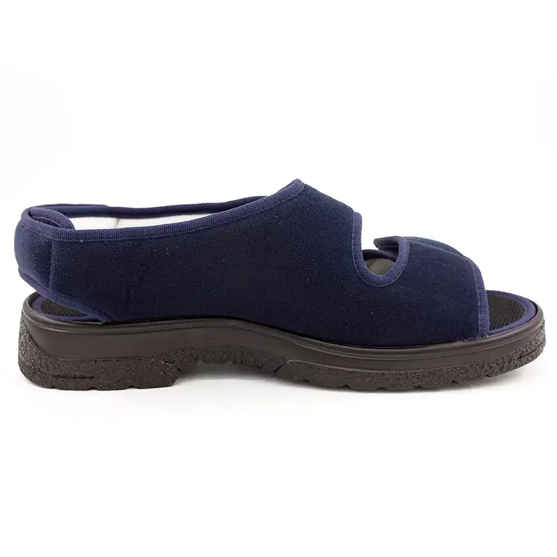 Sandalia de esponja polar para hombre, zapatos informales para diabéticos, de buena calidad, Color Azul Marino