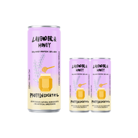 Cocktail protéiné au goût de miel et de lavande, 10% ABV, sans protéines ajoutées, prêt à boire, boisson alcoolisée en canette élégante en aluminium de 330 ml