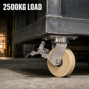 Nuevo Producto <span class=keywords><strong>VIMA</strong></span>, Rueda Giratoria de 8 Pulgadas (200 mm) con Freno, de Nylon y Acero Inoxidable, para Carritos, Contenedores y Trabajo Pesado, Capacidad de 2500 kg - Product Image 2
