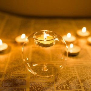Penjualan Laris Pemegang Lilin Kaca Bola Bulat Tealight Dekorasi 8Cm Bening Kustom - Product Image 5