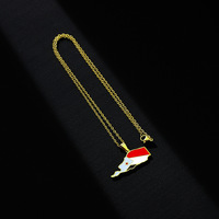 Collier pendentif unisexe en acier inoxydable, style ethnique, carte du Yémen du Sud, accessoire de mode, vente chaude