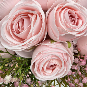 ลูกบอลดอกไม้จำลองสีชมพูหรูหราประดับโต๊ะประดับโต๊ะจัดงานแต่งงานทำจากผ้าไหมวางกลางโต๊ะ - Product Image 5