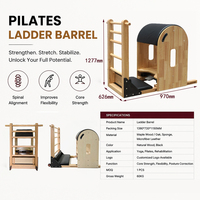 Equipo de Pilates Ladder Barrel MJD M301A de madera de roble para entrenamiento con Reformer en estudio