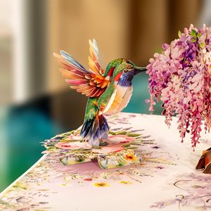 3D Pop-Up Mother's Day Greeting Card with Digital Printing 4-Color <b>Gloss</b> Lamination Rectangle Shape - Product Image 4