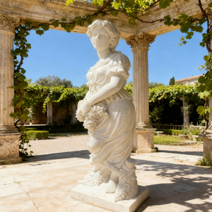 Statue en marbre blanc de la Jeune Vierge aux Vignes avec surface polie délicate et <span class=keywords><strong>traitement</strong></span> imperméabilisant pour villas européennes, jardins et hôtels - Product Image 5