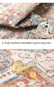 Tapis à poils ras pour animaux <span class=keywords><strong>de</strong></span> compagnie, lavable en machine, style vintage, antidérapant, motif géométrique, pour <span class=keywords><strong>salle</strong></span> à manger - Product Image 4