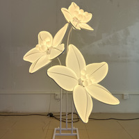 Décoration événementielle de luxe géante pour scène de mariage, ensemble de 3 supports lumineux floraux pour toile de fond de mariage