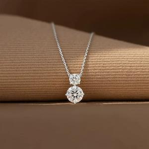 Collar de Plata de Ley 925 con Colgante Geométrico Simple y Moderno con Circonitas para Mujer, Regalo para Boda, Cumpleaños, San Valentín - Product Image 2