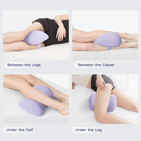Coussin de jambe en mousse à mémoire de forme avec forme concave en mousse à mémoire de forme pour dormir sur le côté et soulager la pression sur les hanches, les genoux et les articulations