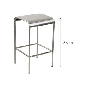 <span class=keywords><strong>Tabouret</strong></span> <span class=keywords><strong>de</strong></span> <span class=keywords><strong>bar</strong></span> minimaliste en <span class=keywords><strong>chrome</strong></span> poli rectangulaire avec 4 pieds tubulaires fins, repose-pieds annulaire et pieds évasés, 65 cm - Product Image 6