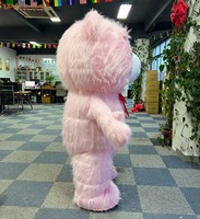 Costume de mascotte d'ours en peluche rose de personnage de dessin animé gonflable adulte unisexe bon marché pour les décorations et les fêtes d'Halloween