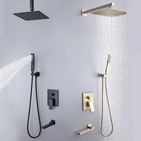 Système de Douche Caché Pluie Cascade pour Salle de Bain avec Robinet Intégré et Pommeau de Douche