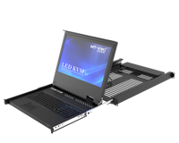 MT-ViKI 17.3" LED untuk 16 Port + 16 Paket Kabel 1U Rak KVM Console Drawer untuk Komputer