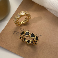 2025 anneaux coeur à la mode Index doigt ouverture anneaux réglables Moissanite anneaux pour femmes bijoux décoration