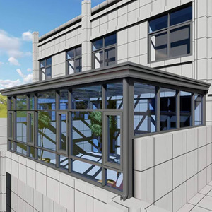 Custom moderna in lega di alluminio veranda in vetro isolante facciata insonorizzata porta scorrevole <span class=keywords><strong>balcone</strong></span>/Patio recinzione per uso residenziale - Product Image 6