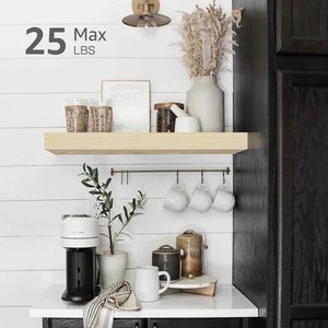 Étagères flottantes pour salle de bain, 16 pouces, lot de 2, en bois naturel, à fixer au mur, étagère au-dessus des toilettes, décoration style farmhouse - Product Image 3